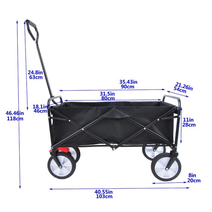 Utility Wagon Cart – 150lb, Folding, 600D Oxford Fabric