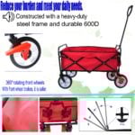 Utility Wagon Cart – 150lb, Folding, 600D Oxford Fabric