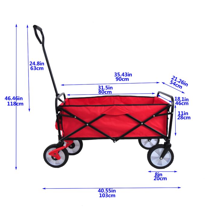 Utility Wagon Cart – 150lb, Folding, 600D Oxford Fabric