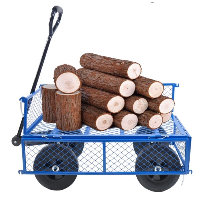 Utility Wagon Cart – 550lb, Solid Tires, Steel Frame