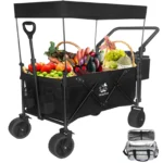 Napfox Collapsible Wagon Cart – 140L, 250 lbs , All-Terrain Wheels