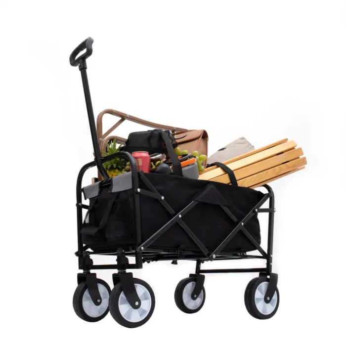 Collapsible Foldable Wagon Cart - 225lbs, Strapping System, Lightweight