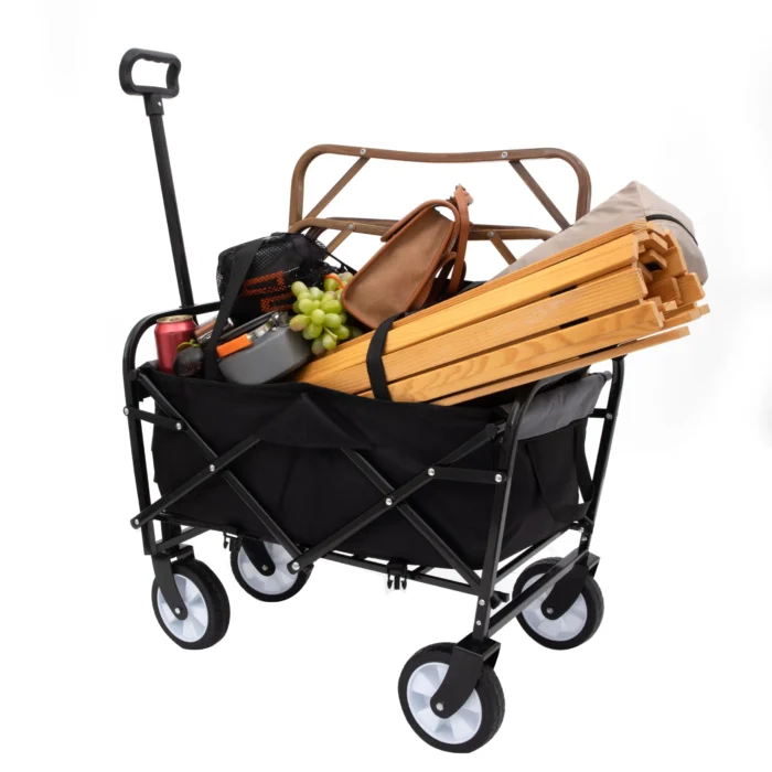 Collapsible Foldable Wagon Cart - 225lbs, Strapping System, Lightweight