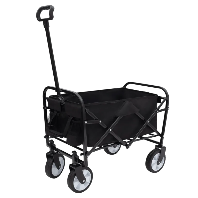Collapsible Foldable Wagon Cart - All-Terrain, 225lbs, Black