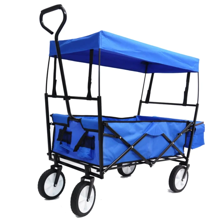 Folding Wagon - Detachable Roof, 150lbs, Garden Beach