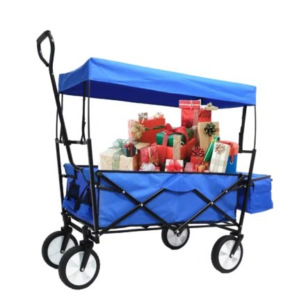 Folding Wagon - Detachable Roof, 150lbs, Garden Beach