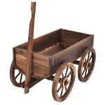 Wood Wagon Planter Cart with Wheels – Fir, 47.2" Long