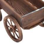 Wood Wagon Planter Cart with Wheels – Fir, 47.2" Long