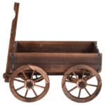 Wood Wagon Planter Cart with Wheels – Fir, 47.2" Long