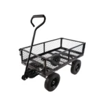 Black Solid Wheels Wagon Cart - Heavy-Duty Utility