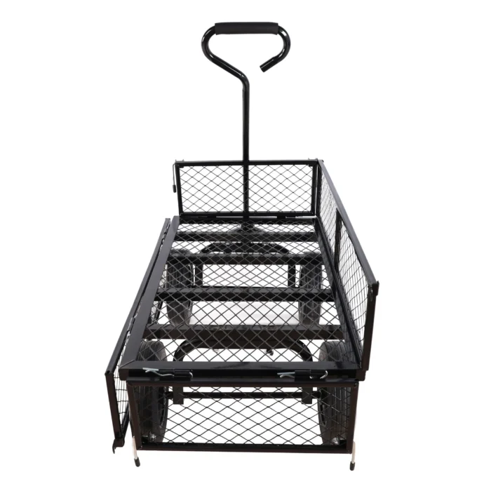 Black Solid Wheels Wagon Cart - Heavy-Duty Utility