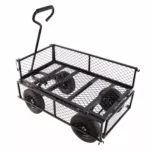 Black Solid Wheels Wagon Cart - Heavy-Duty Utility