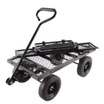 Black Solid Wheels Wagon Cart - Heavy-Duty Utility