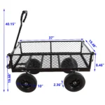 Black Solid Wheels Wagon Cart - Heavy-Duty Utility