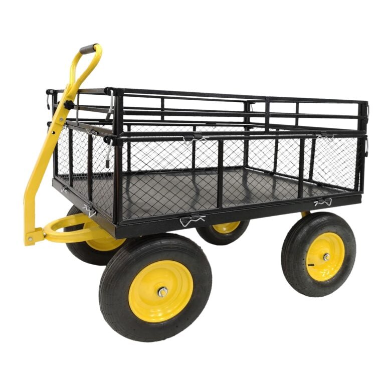 Garden Wagon Cart – 1400lb, Flatbed, 16" Tires, Steel