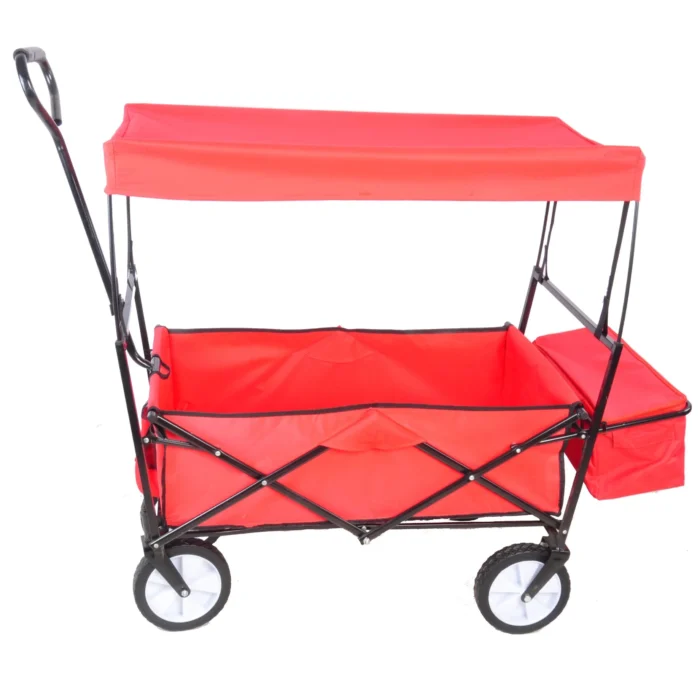 Folding Wagon - Detachable Roof, 150lbs, Garden Beach