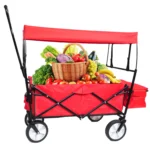 Folding Wagon - Detachable Roof, 150lbs, Garden Beach