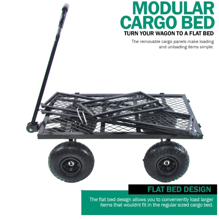 Heavy-Duty Garden Wagon Cart - Firewood, Utility Wagon, High Capacity