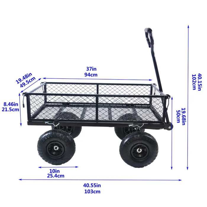 Heavy-Duty Garden Wagon Cart - Firewood, Utility Wagon, High Capacity