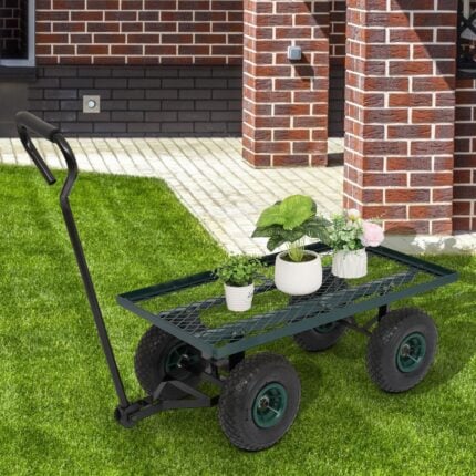 Garden Wagon Cart – Iron, 86×46×97 cm, 4 Wheels