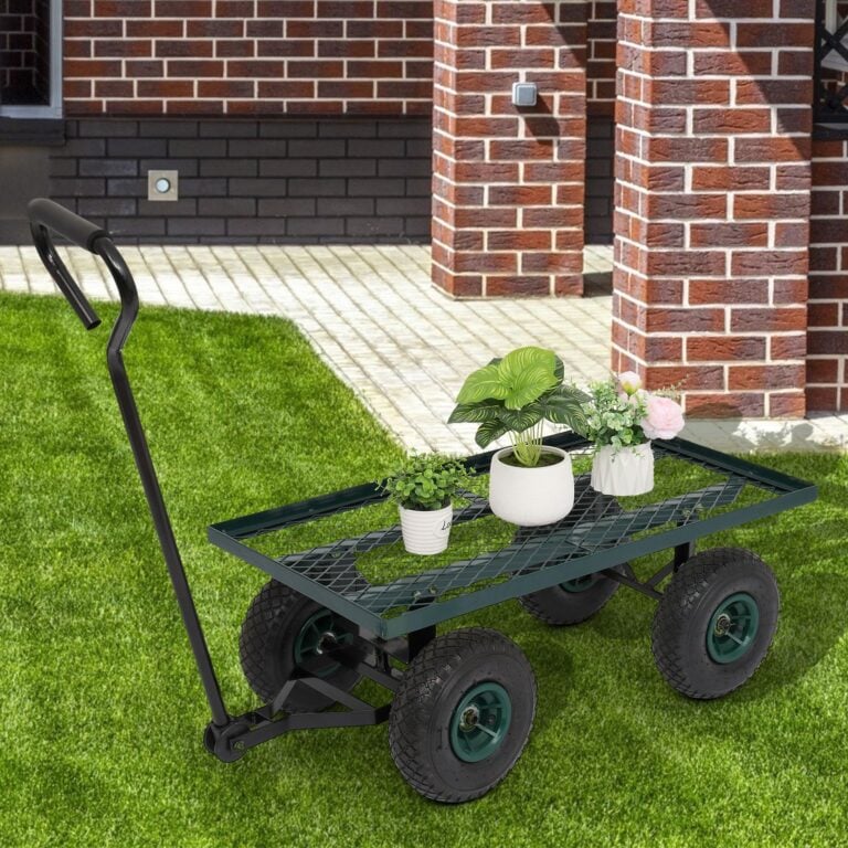 Garden Wagon Cart – Iron, 86×46×97 cm, 4 Wheels