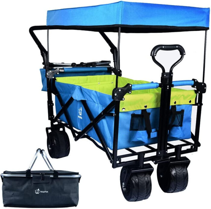 Napfox Collapsible Wagon Cart – 250lb With Removable Canopy