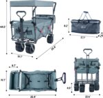 Napfox Utility Wagon Cart – 100L, Canopy, 250lb Load