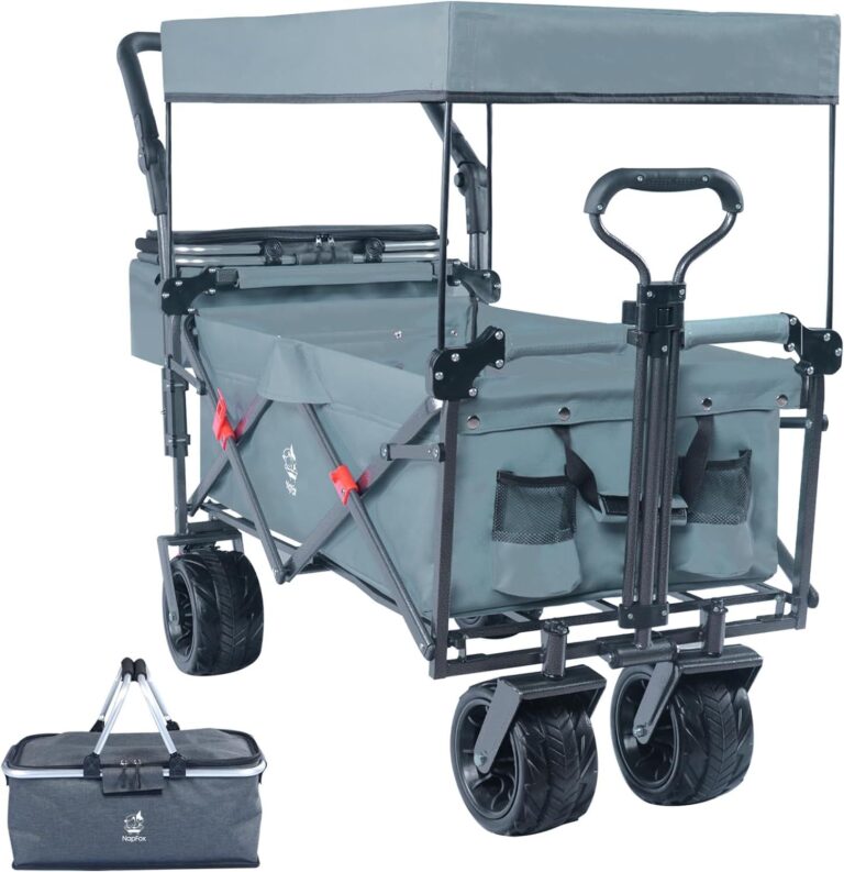 Napfox Utility Wagon Cart – 100L, Canopy, 250lb Load