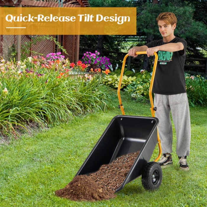 Dual-Wheel Garden Cart – 330lb, Foldable Design