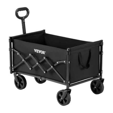 VEVOR Collapsible Folding Utility Wagon Cart - 225 lbs Capacity- Black