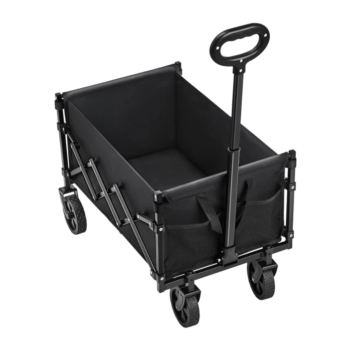 VEVOR Collapsible Folding Utility Wagon Cart - 225 lbs Capacity- Black