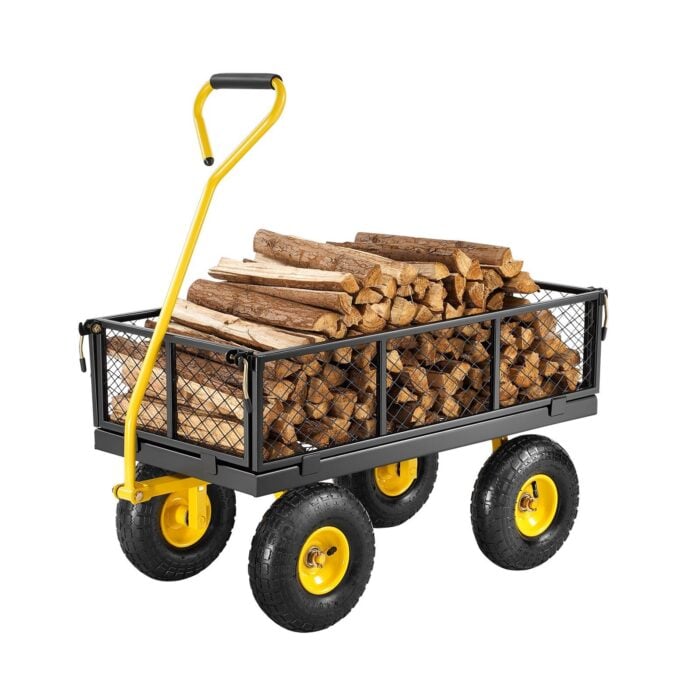 VEVOR 500 Lbs Heavy-Duty Steel Garden Utility Wagon w/ All-Terrain
