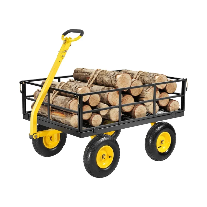 VEVOR 1200 Lbs Steel Garden Cart - Heavy Duty Utility Wagon w/ All-Terrain Tires