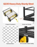 VEVOR 1400 Lbs Steel Garden Cart, Heavy Duty Pullable Garden Wagon Yard Cart, 2 in 1 Outdoor Metal Utility Wagon Yard Trailer with 13″ All Terrain Tires, Mesh Removable Sides and 180°Rotating Handle