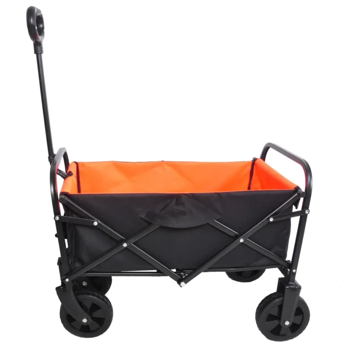 Mini Folding Wagon - 150lbs, Black+Orange, Compact